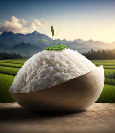 uncooked-asian-white-rice-with-rice-field-background_872147-11530
